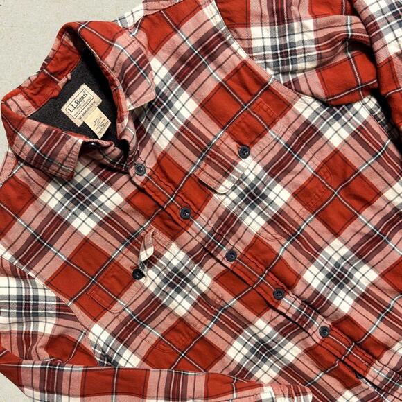 L.L.Bean Fleece-Lined Plaid Flannel Shirt Jacket – Small - Picture 3 of 6